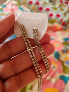 Stone Studded Long Chain Earrings For Women