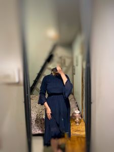 Navy Blue Flowy Midi Dress