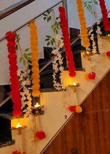 Marigold With Urli Diyas