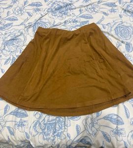 Brown A-Line Mini Skirt