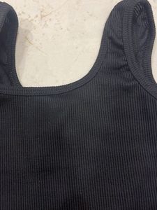 Black Ribbed Tank Top
