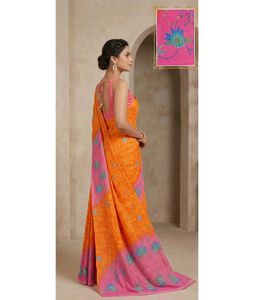 Sunset Bloom Ombre Embridered Saree