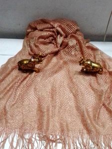 Elegant Lace Dupatta with Fringe