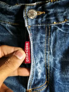 Distressed Blue Jeans
