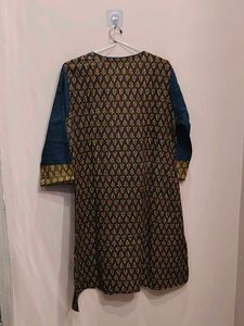 Elegant Teal and Gold Printed Kurta