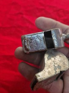 2 pcs Vintage Gujarat Police Whistle Set