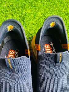 Blue Slip-On Sneakers