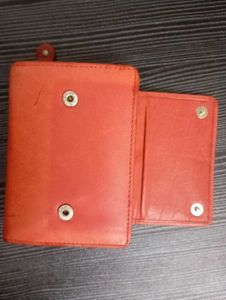 Red  leather Wallet