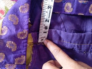 Elegant Purple yellow Embroidered Saree