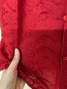 Girls Red Chikankari Top | New &amp; Unused ❤️✨