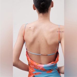 Zara Limited Edition Floral Back Open MIDI Dress