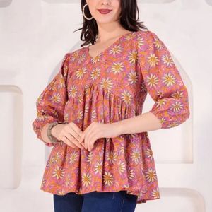 Floral Print Peplum Kurta