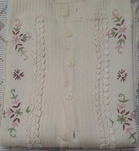 Vintage Floral Embroidered Cardigan