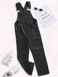 New Black Denim Overalls
