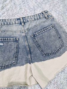 Distressed multi colored  Denim Shorts