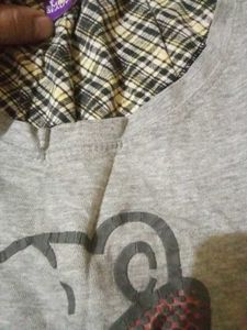 Cute Bear Graphic Top Long Tshirt