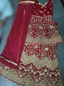Elegant Red Embroidered Lehenga Choli