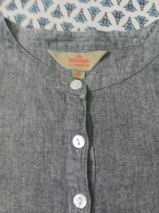 Gray Button-Down  Kurta