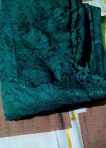 Beautiful Teal Saree with Embellishments