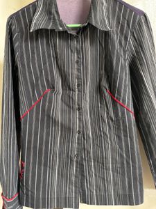 Striped Button-Up Shirt