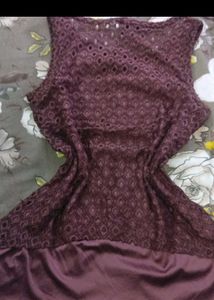 Burgundy Sleeveless Party Dress