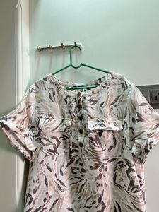 M&amp;S Stylish Printed Short Sleeve Dress