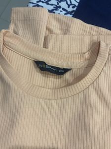 Peach Ribbed Butterfly Top