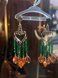Dangling Heart Drop Earrings