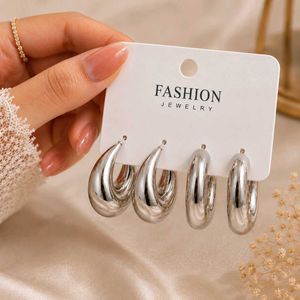 Chunky Hoop Earrings Set of 2