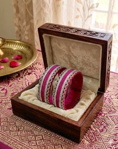 Beautiful Pink & Silver Bangles