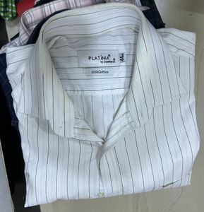Classic Striped Men's White Shirt