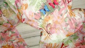 🦋💖💚Y2k Sheer Floral Butterfly Top