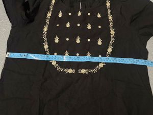 *Sale*Black Kurta with Gold Embroidery