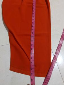 Orange Kurta Set with Silver Embellishments