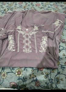 Elegant Embroidered Levender gown with duppata