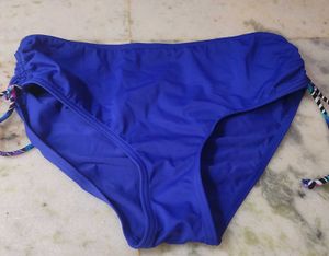 Blue Bikini Bottom with String Ties