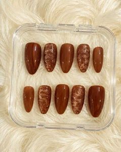 Brown French Tip Press-On Nails