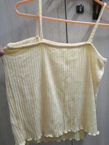 Ribbed Spaghetti Strap Crop Top