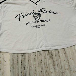 White French Riviera Cropped Top