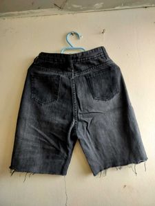Washed Denim Bermuda Shorts