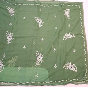 Saree With Embroidery And Pearl Work