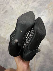 Elegant Black Lace Heels