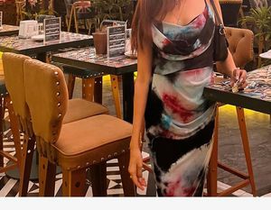 Tie-Dye Ruched Midi Dress