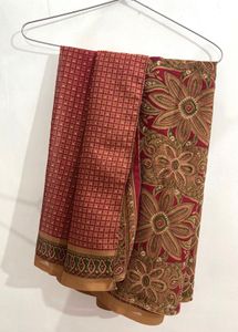 Elegant Red Printed Saree