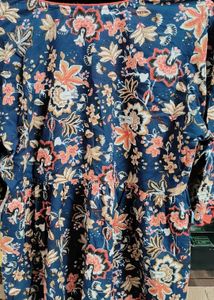 Blue Floral Print Kurta