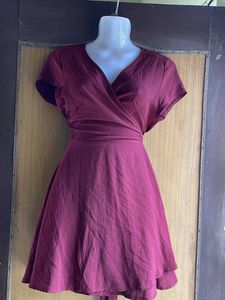 Maroon Wrap Dress