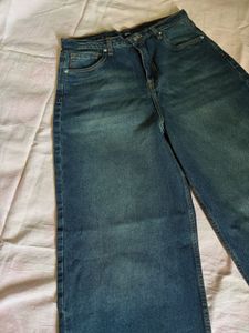 Dark blue wide leg jeans size 30