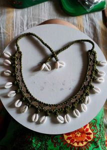 Boho Necklace with Shells &amp; Mirrors