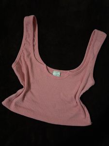 Pink Ribbed Tank Top