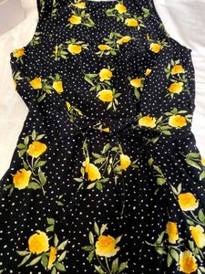 Cute Black Floral Button-Up Dress